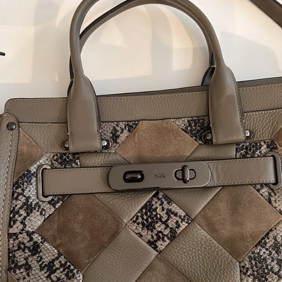 COACH Swagger Blake Patchwork Leather Satchel - Picture 11 of 15